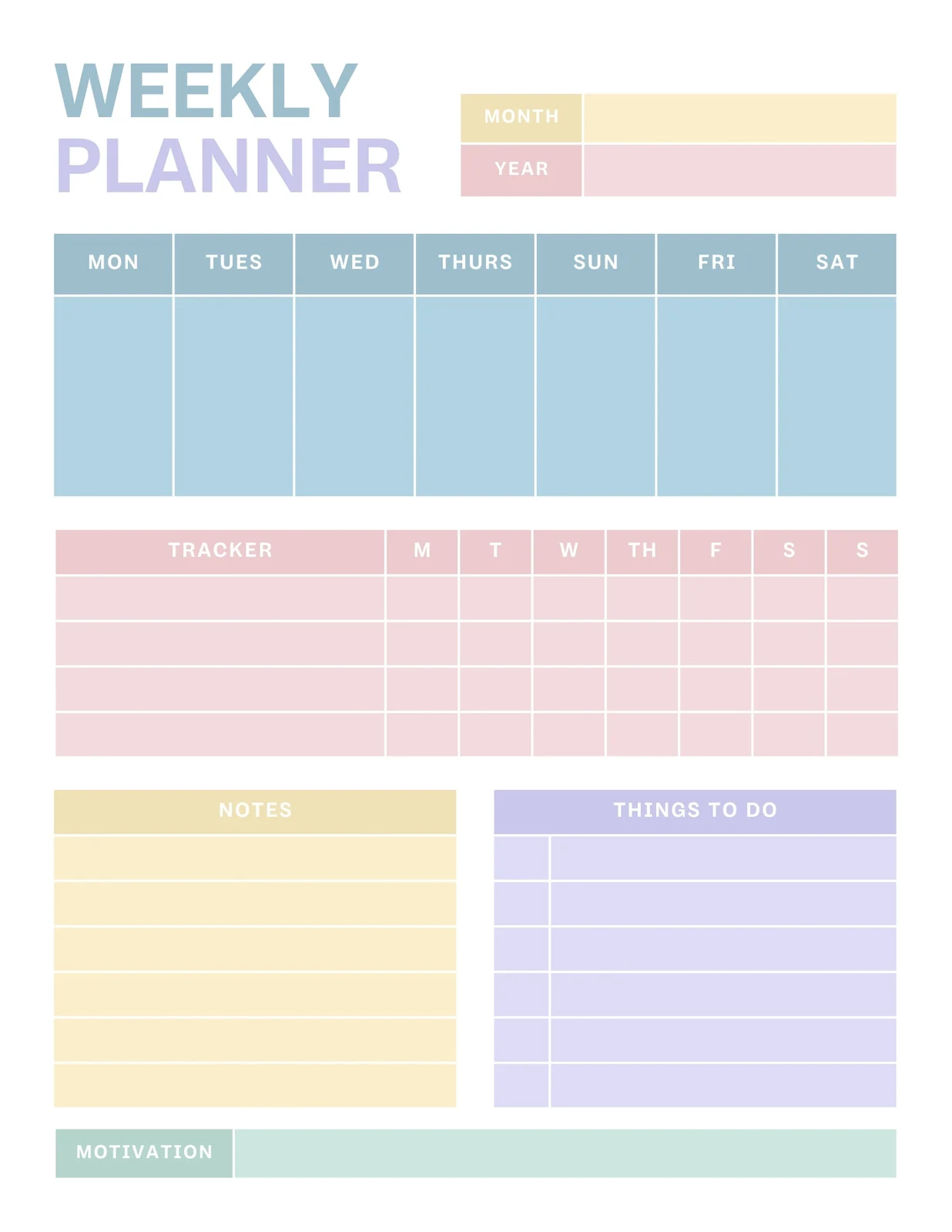 weekly planner